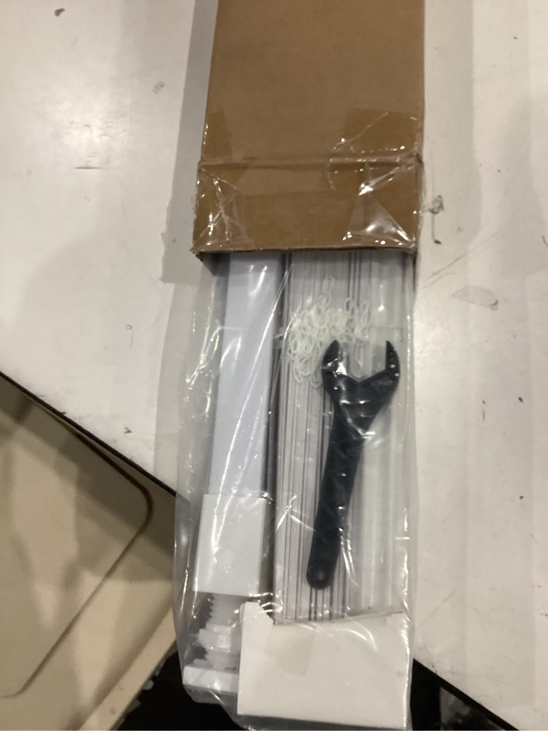 Condition photo showing Good Condition for lazblinds no tools no drill 1" vinyl mini blinds, cordless blinds for windows, light filtering horizontal window blinds & shades, 28" w x 64" h, white cordless-white 28" w x 64" h