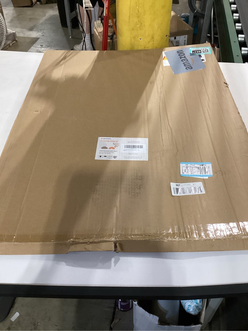 Condition photo showing New/Like New for upsimples 24x32 poster frame, display pictures 20x28 with mat or 24 x 32 without, wall hanging picture frames, black, 1 pack black 24x32