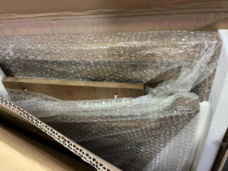 Condition photo showing Good Condition for Farmhouse Coffee Table,Solid Wood Center Tables with Storage Shelves & Sturdy A-Shaped Legs, Modern Rustic 2-Tier Rectangular Table for Living Room and Office, Natural