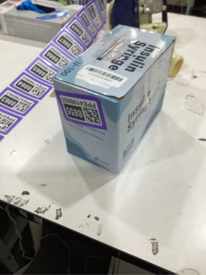Condition photo showing New/Like New for 1ml/cc 31g 1/2 inch syringe, u-100 lab tools, individual wrapped, 100 pack