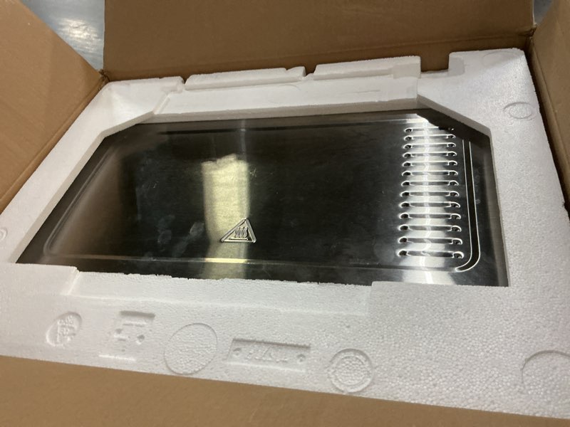 Condition photo showing As Is for emeril lagasse everyday 360 stainless steel air fryer, 360° quick cook technology, xl capacity, 9-in-1, 12 pre-set cooking functions including bake, rotisserie, broil, pizza, slow cook, toaster