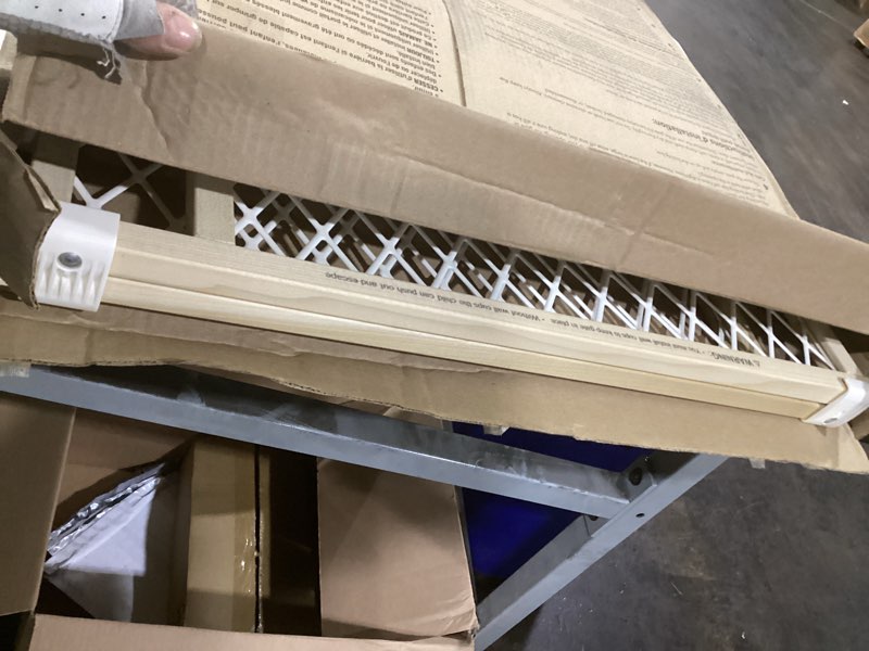 Condition photo showing Good Condition for toddleroo by north states - diamond mesh wooden baby gate: pressure mounted baby gate for doorways - adjustable 26.5 to 42 inches wide - 23 inches tall