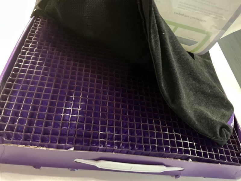 Condition photo showing Good Condition for purple double seat cushion | pressure reducing grid designed for ultimate comfort | designed for office chairs | made in the usa