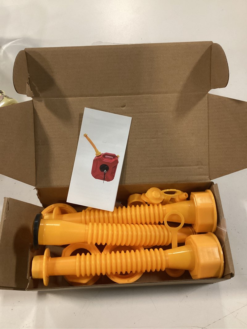 Condition photo showing Good Condition for 2 Pack Gas Can Spout Replacement Kit, Upgraded Leakproof Flexible Nozzles for 1/2/5/10 Gal Oil Cans, Fuel Can Spout Replacement with Vent Caps, Rubber Pad, Drill Bits