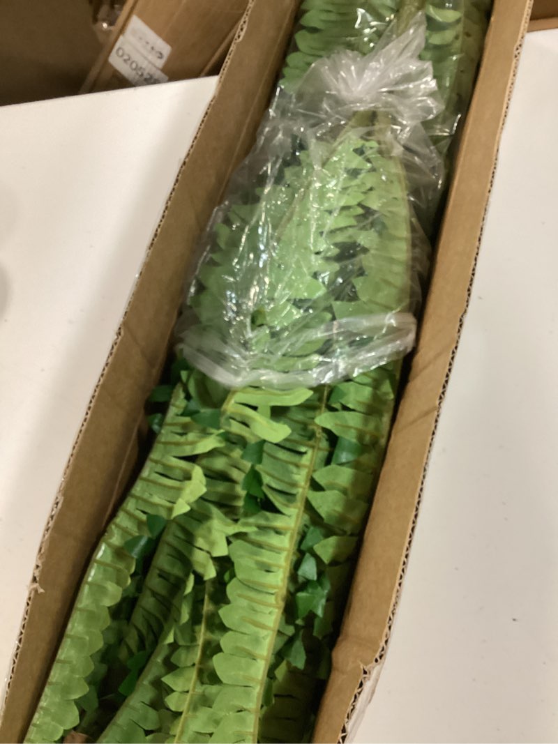 Condition photo showing Good Condition for forest prince 45" fake ferns, realistic large artificial bush plants, 2 artificial boston ferns with 59 fronds for outdoors planter indoor home garden porch decor