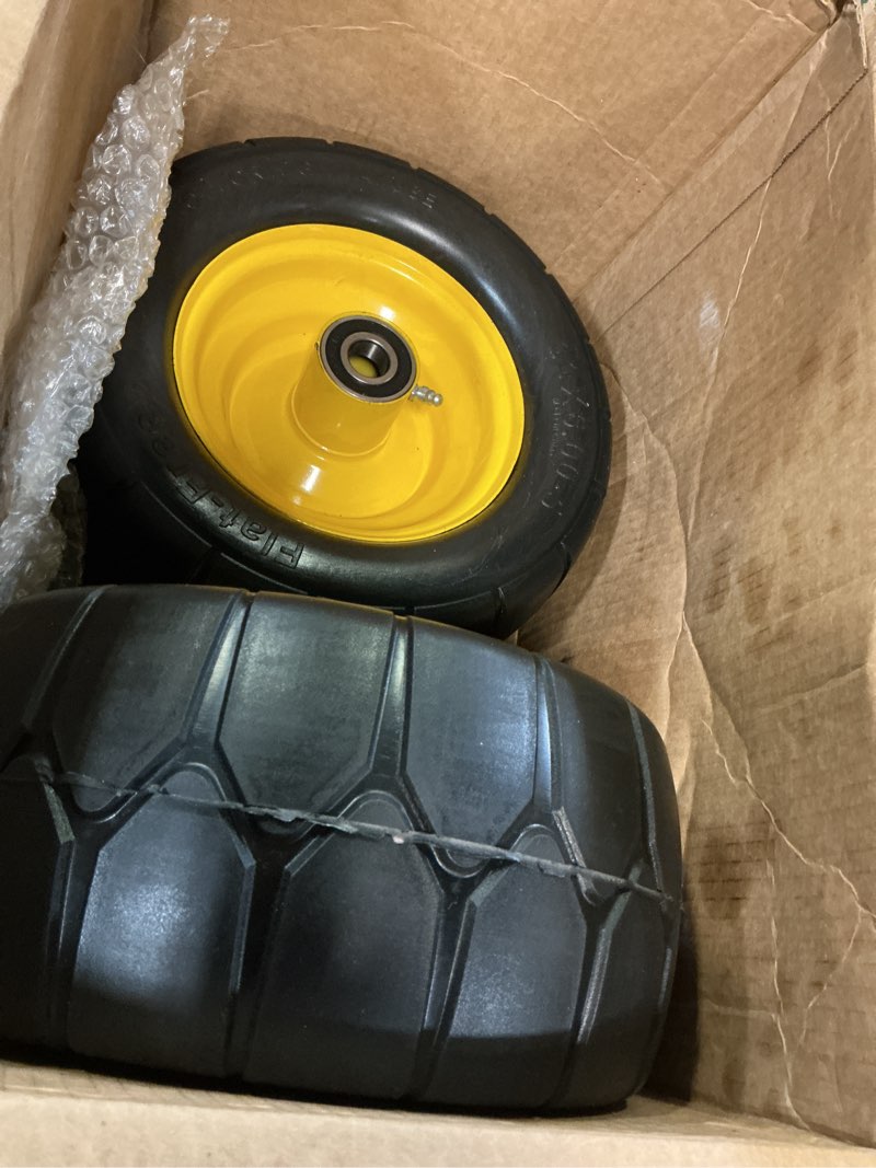 Condition photo showing Good Condition for ar-pro 11x6.00-5 flat free tire and wheel assembly, solid lawn mower front tire for zero turn & riding mowers, fits 5.3"–7.5" centered hub, 3/4" bearings with 5/8"&1/2" options (2-pack)