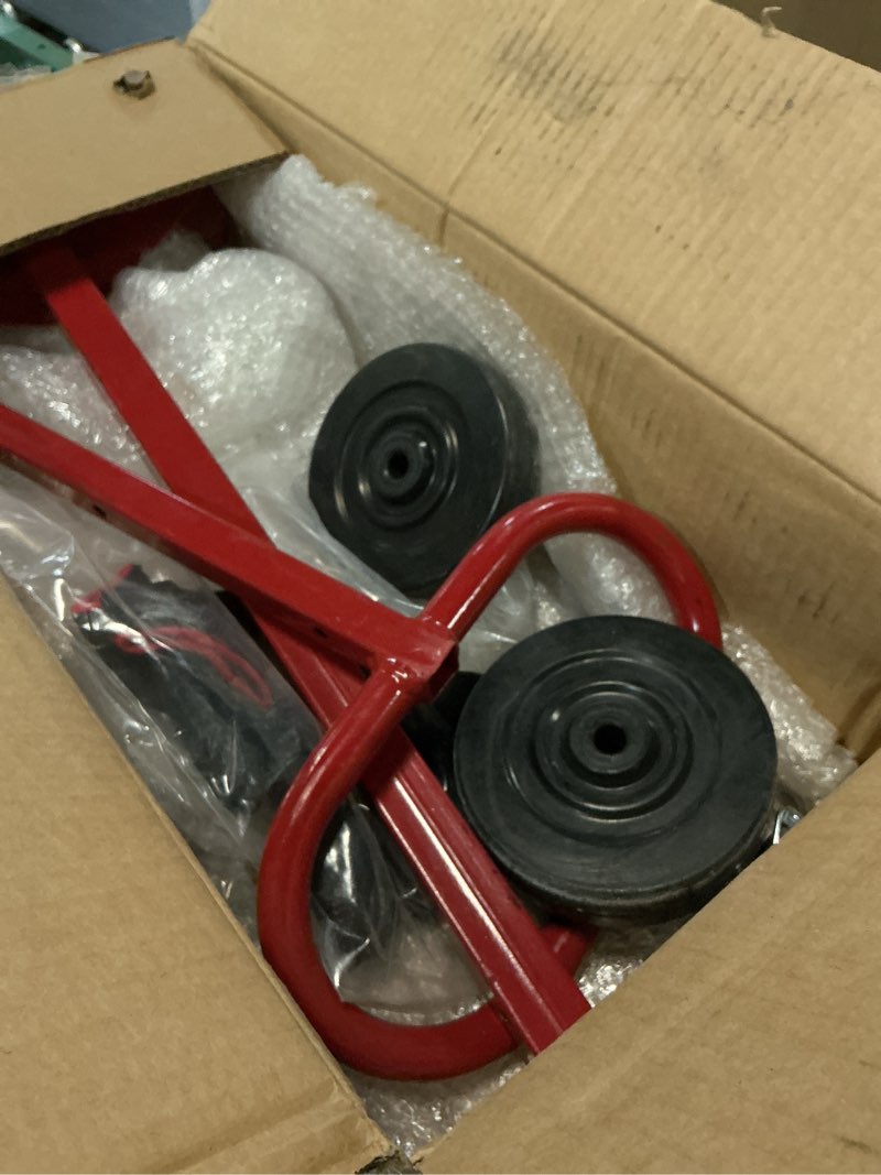 Condition photo showing Good Condition for adjustable drywall dolly cart with wheels - portable panel moving tool for drywall, lifting & moving panels - easy tool-free assembly, folds for storage, includes gloves