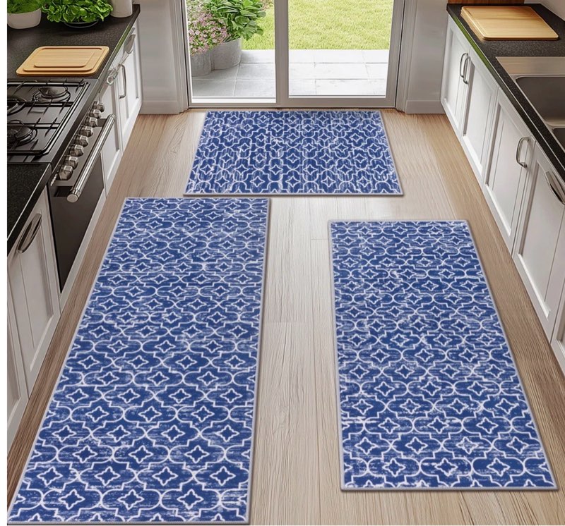 machine washable non-slip kitchen mat (set of 3)