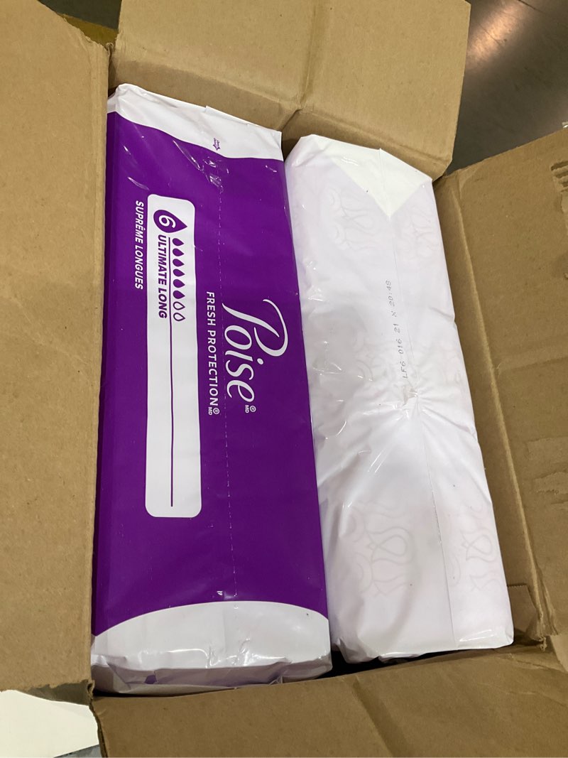 Poise Incontinence Overnight Pads, Ultimate Absorbency, Long, 90 Count