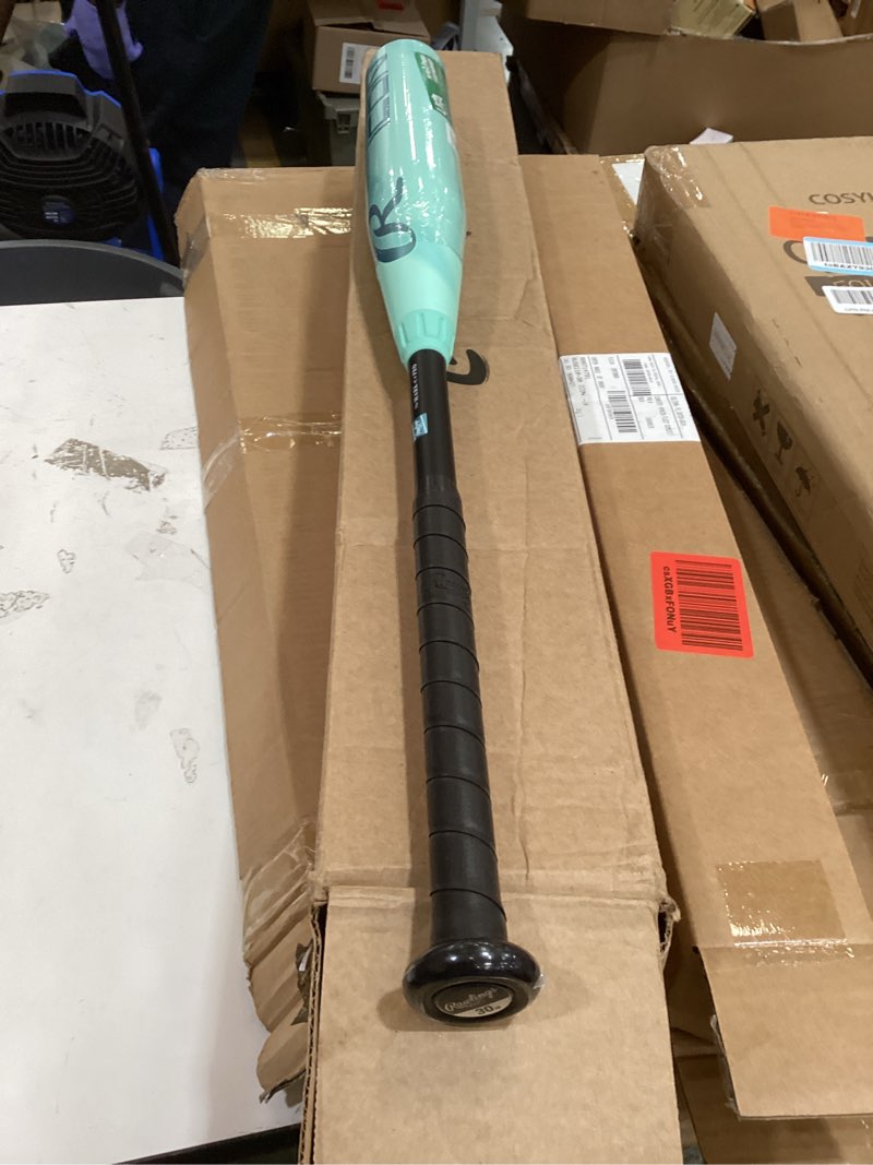 Condition photo showing New/Like New for rawlings | 2026 | icon baseball bat | usa | -5 / -8 / -10 / -12 drop | 2 5/8' barrel | 2 pc. composite mint / black -10 27 inches
