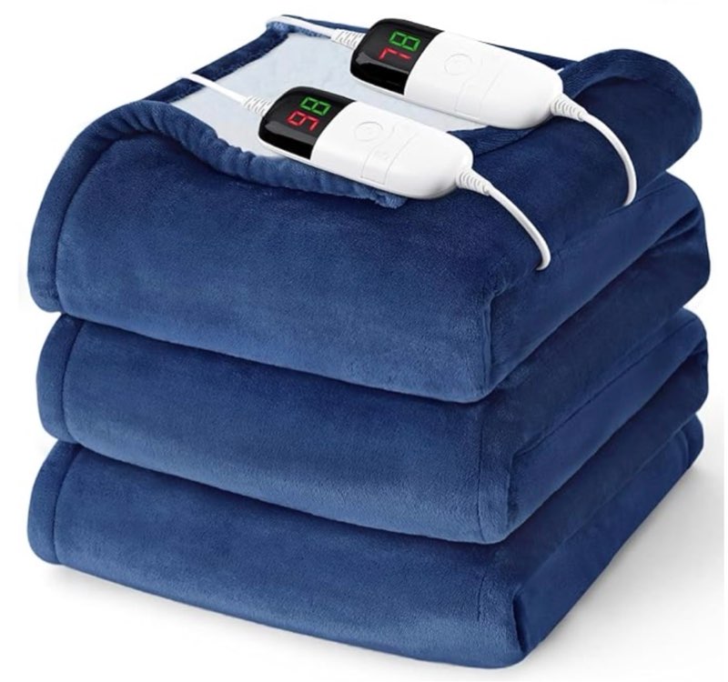 (item similar ))heated electric blanket queen size heating blanket with dual control, heating levels & 8 hours auto off, soft warm flannel blanket, christmas birthday gifts for senior grandma