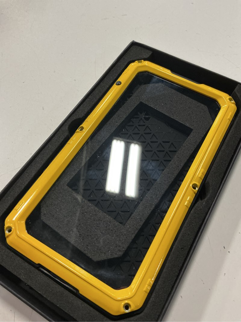 Condition photo showing Good Condition for mitywah waterproof case for iphone 12, heavy duty shockproof case with built-in screen protector, full body underwater protective metal case 6.1 inch, yellow iphone 12 yellow
