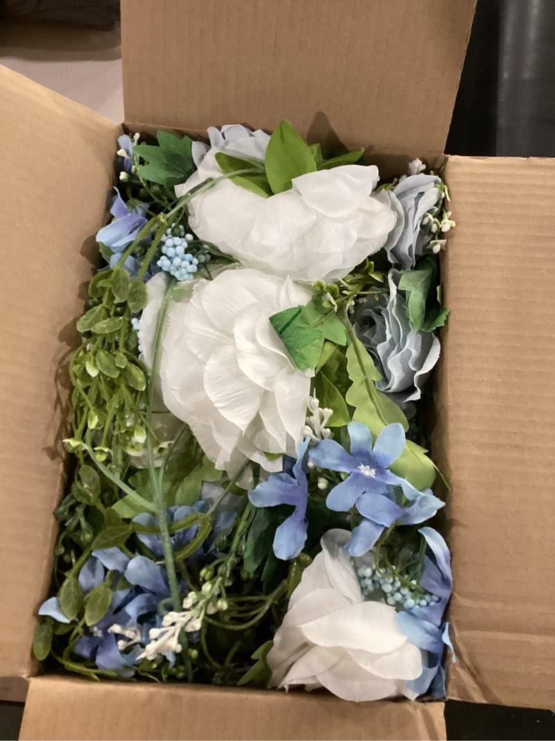 Condition photo showing Good Condition for lvydec 2 pack artificial peony flower garland - 6ft silk peony red flower garland arch flower vine for wedding party table decoration(blue and white)