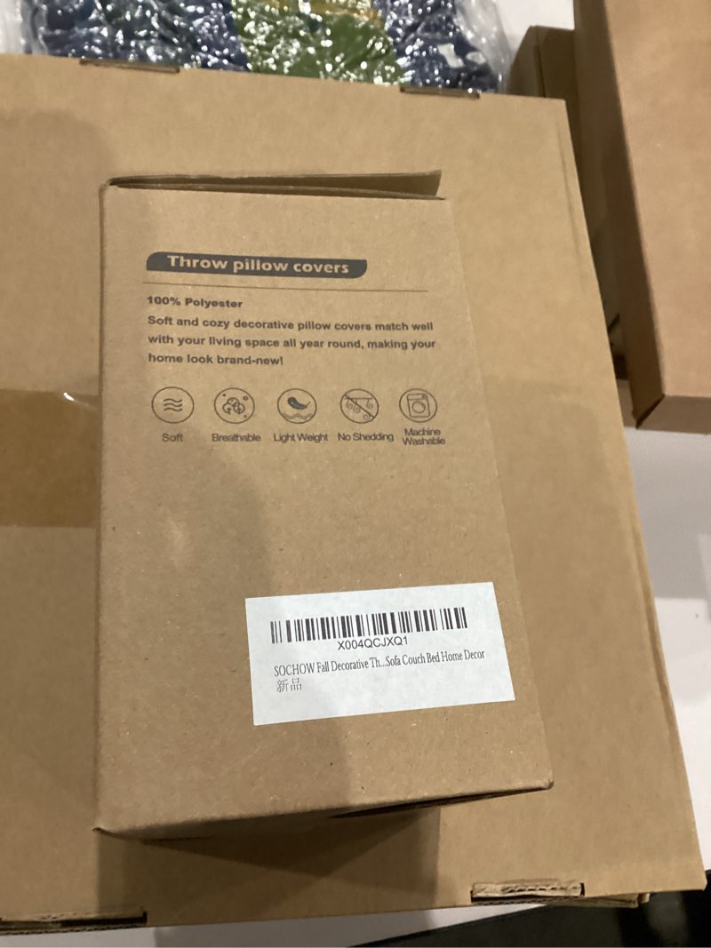 Condition photo showing New/Like New for SOCHOW Decorative Throw Pillow Covers 20x20 Inches Set of 2, Soft Cow Print Flannel Fleece Pillowcase Square Cushion Covers for Sofa Couch Bed, Black/White 20" x 20" (Pack of 2) Black/White