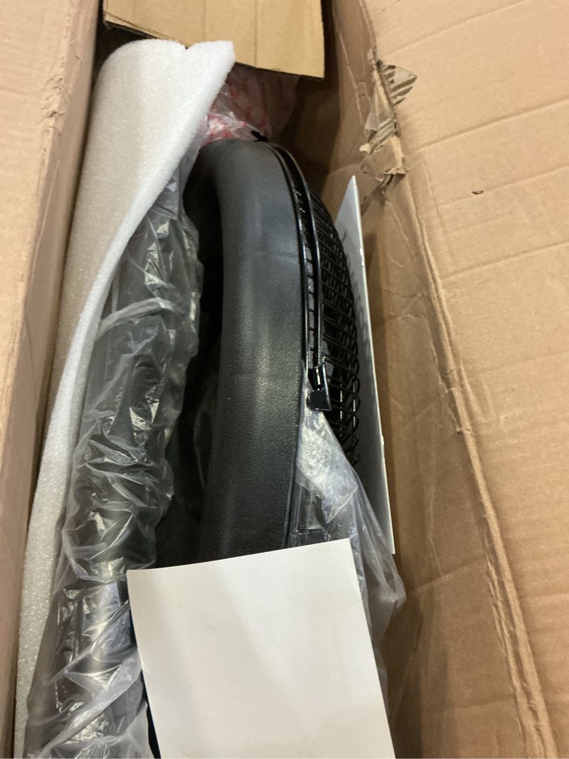 Condition photo showing As Is for vie air 18 inch industrial heavy duty pedestal oscillating metal stand fan, black 18 inch pedestal