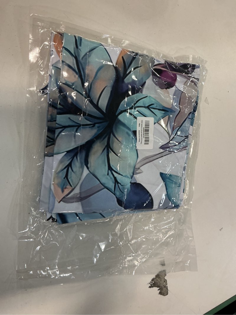 Condition photo showing New/Like New for Dark Blue Eucalyptus Swag Curtain Valance for Windows,Watercolor Leaves Window Treatments Short Swag Topper for Kitchen Windows Bathroom Bedroom,36 x 63 Inch, 1 Pair 36"W x 63"L (Pack of 2) Dark Blue1