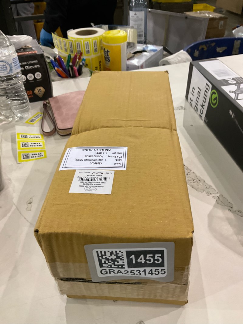 Mud Pie Xmas Wood Enamel Dip Tray; tray 5" x 13" | dip 2" x 3 3/4" dia | spoon 5 1/2"