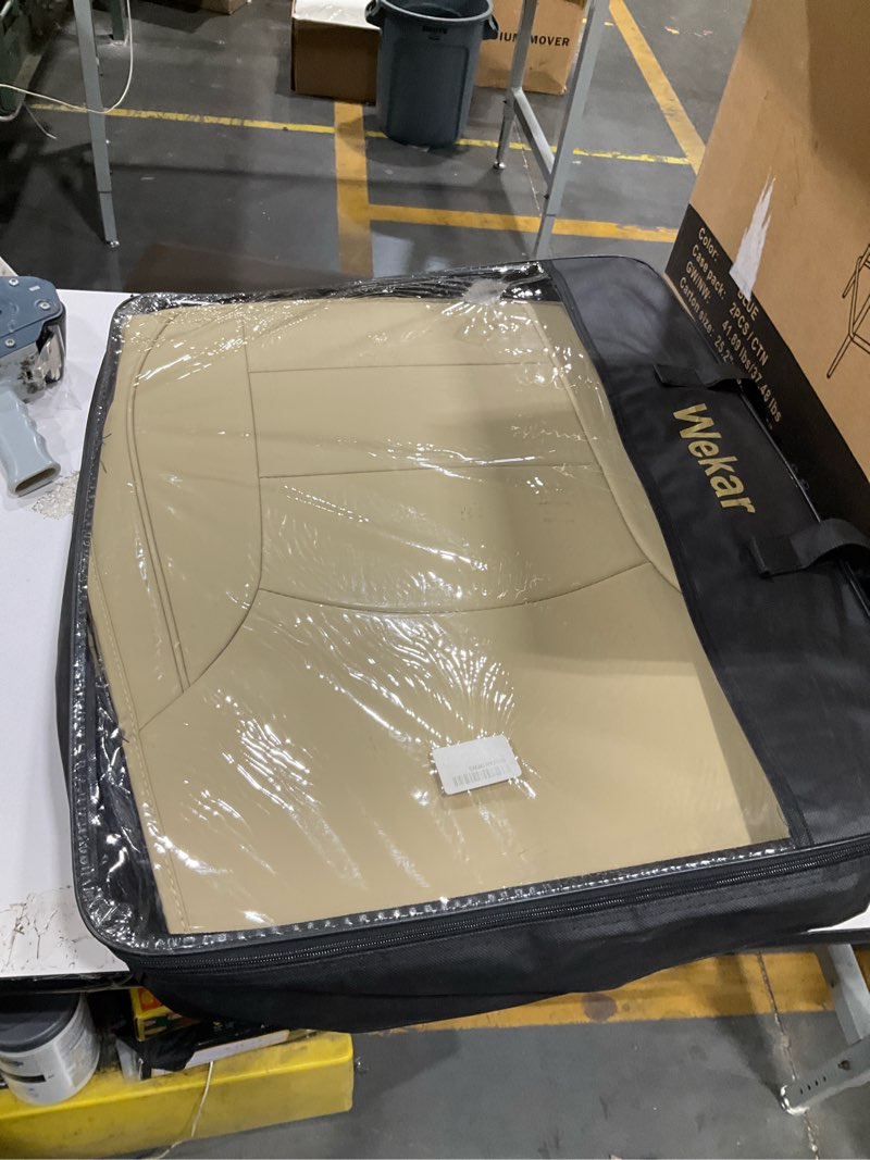 Condition photo showing Good Condition for wk-001 leather car seat covers full set for 5 seats, front seat covers for cars with rear automotive seat covers, waterproof vehicle cushion cover universal fit for most cars & suvs, beige