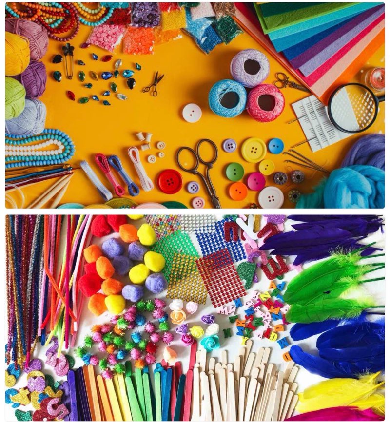 assorted arts & craft supplies (please see pictures taken (bidfta image) to determine items that will be received)