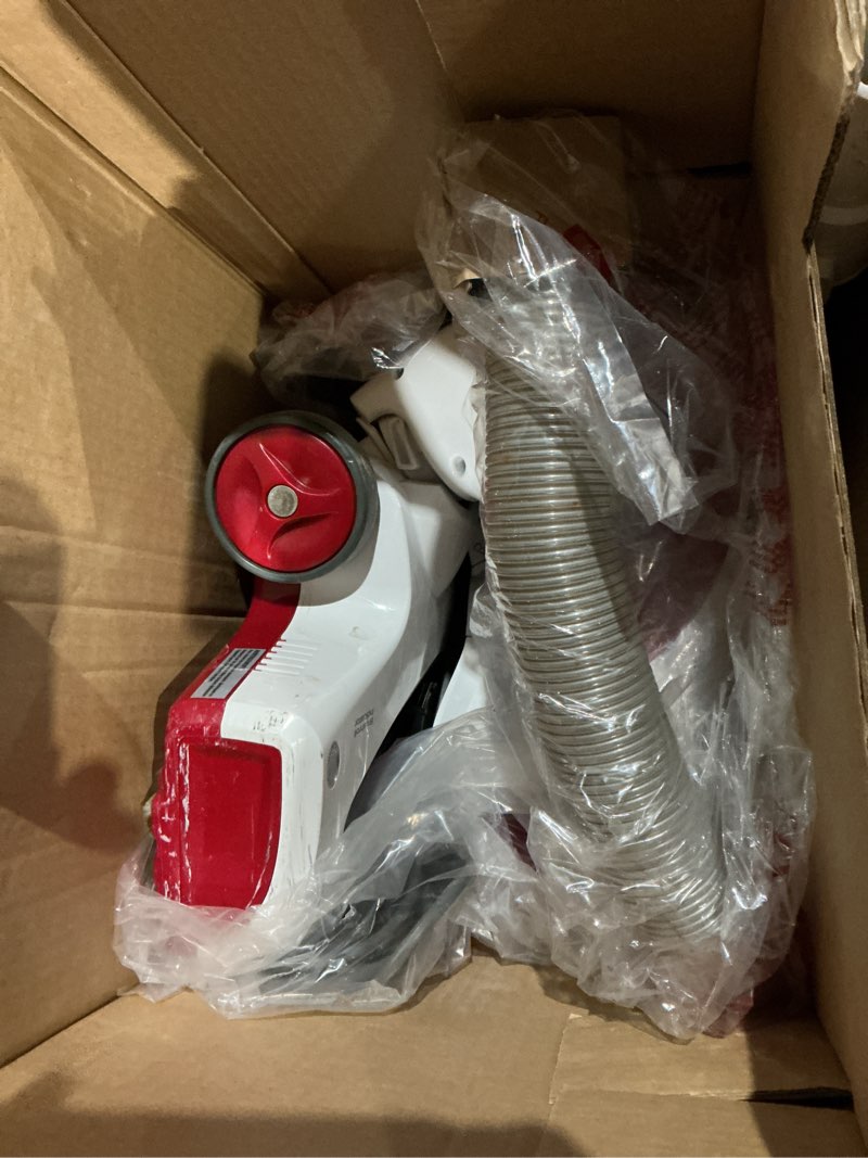 Condition photo showing As Is for shark nv501 rotator professional lift-away upright vacuum with hepa filter, swivel steering, led headlights, wide upholstery tool, dusting brush & crevice tool, white/red