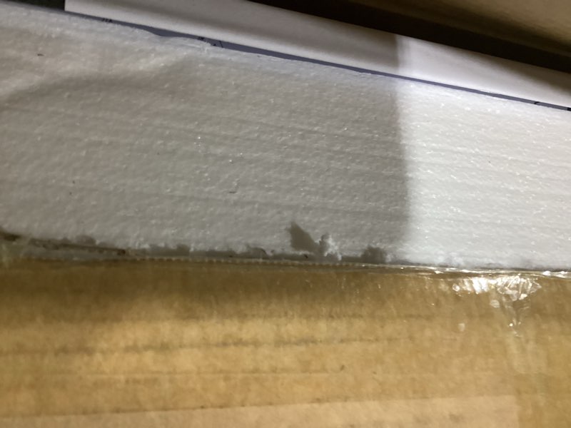 Condition photo showing As Is for Huuger 118 Inch Sofa Table with Power Outlets and USB-C Ports, 5.9 Inch Narrow Entryway Table, Behind Couch Table with Storage, Extra-Long Console Table, Living Room, Rusitc Brown Rustic Brown 5.9"D × 118.1''W × 29.7''H