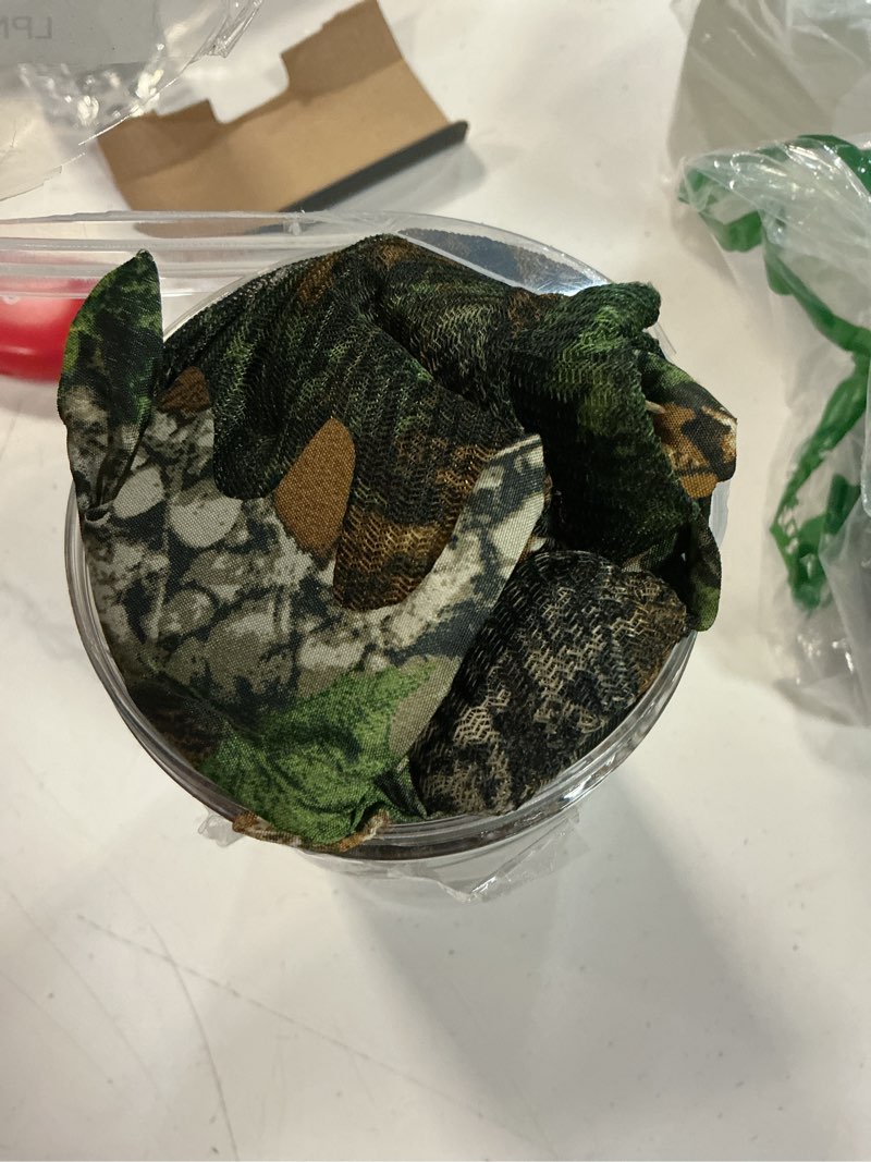 Condition photo showing New/Like New for ghillie suit, kids adult 3d leafy camouflage clothing, camo suit for turkey hunting, hunting for outdoor game and halloween s (fit tall 3.9-4.9ft)
