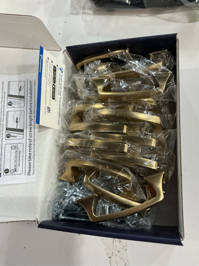 Condition photo showing New/Like New for Ravinte 30 Pack Solid 3" Square Foot Arch Pulls Kitchen Cabinet Handles Champagne Bronze Drawer Pulls Kitchen Cabinet Hardware for Cupboard Handles 30 3 inches Hole Center