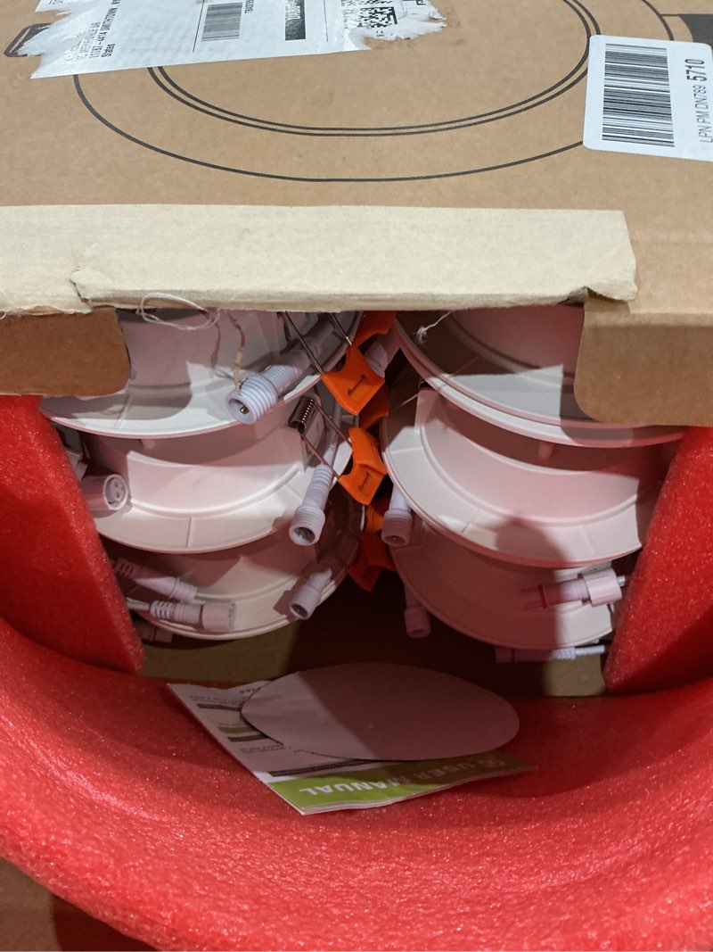 Condition photo showing Good Condition for 24pack smart recessed lighting 4 inch rgbcw color changing 12w led downlight with junction box,1080 lumen recessed ceiling light compatible with alexa,dimmable by bluetooth control 4in 24pack 24pack white shell-rgb&5cct