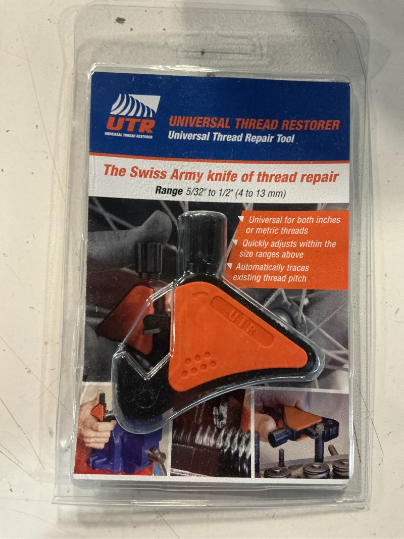 Condition photo showing Good Condition for utr - universal thread restorer. external thread repair tool. easily replaces hundreds of dies. automatically chases threads within range 5/32" - 1/2",4-13 mm. all in one patented universal solution!