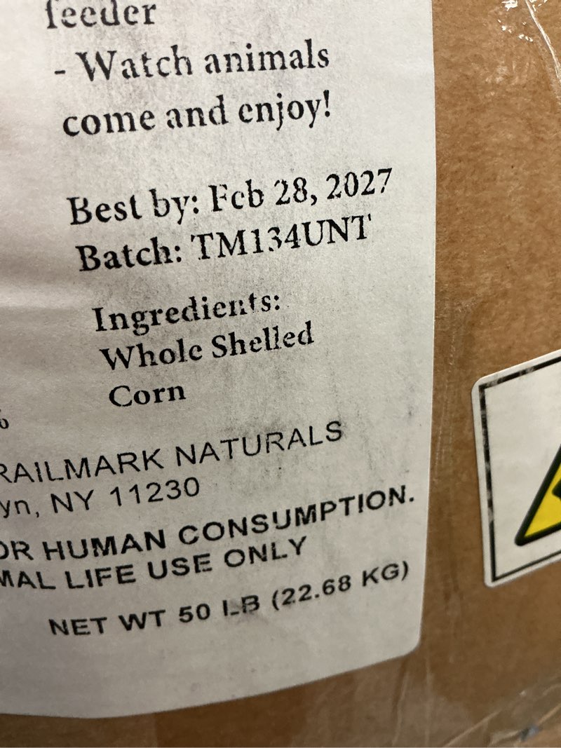 Condition photo showing Good Condition for whole corn 50 lb – premium bird seed & wildlife feed for ducks, deer, squirrels, chickens, and turkeys – whole corn for wild birds – grown in usa