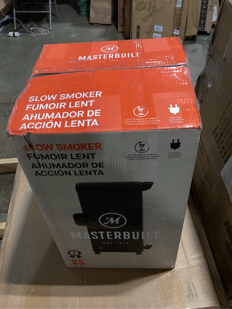 Condition photo showing Good Condition for masterbuilt® slow and cold smoker accessory attachment with removable ash tray for masterbuilt vertical bbq smokers in black, 10" x 10" x 18", model mb20100112 new version
