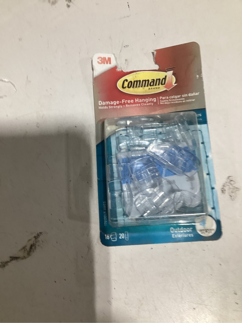 Condition photo showing Good Condition for Command Outdoor 16 -Pack Clear Adhesive Light Clips ( 0.1-lb Capacity) Item #493201 | Model #17017CLR-AWES
