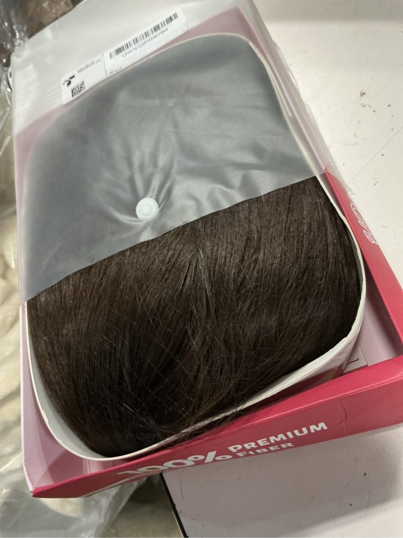 Condition photo showing Good Condition for chocolate brown lace front wig, 13x4 synthetic lace wigs pre plucked 26inch long straight glueless dark brown wig for black women beginner friendly suitable for everyday wear 26 inch dark brown