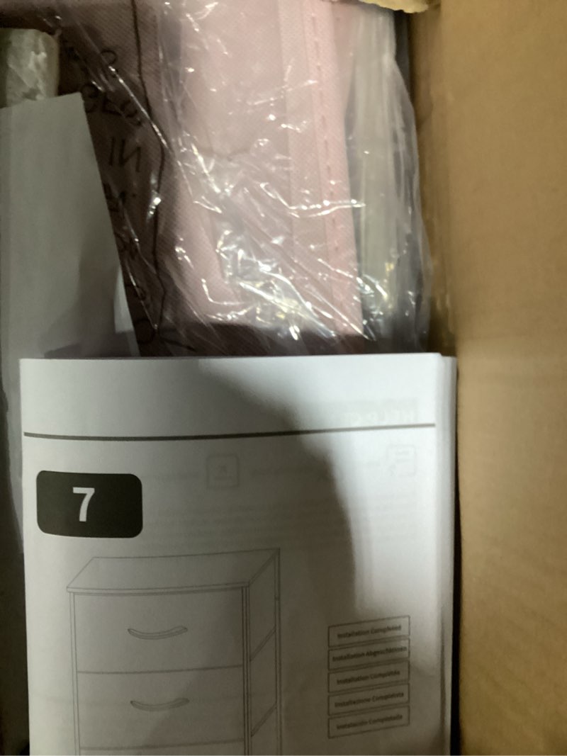 Condition photo showing Good Condition for (similar to) dumos nightstand with 4 drawers bedside table with removable fabric bins sturdy steel frame wood top organizer furniture for bedroom closet living room white 11.8\"d x 17.7\"w x 37.4\"h (4 drawers)