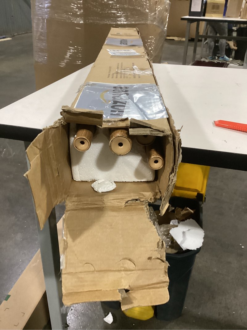 Condition photo showing Good Condition for KAMANINA 1 Inch Wood Double Curtain Rods for Windows 36 to 72 Inches (3-6 Feet), Heavy Duty Decorative Curtain Rods, Wooden Drapery Rods with Leaf Pattern Finials, Wood Grain Wood Grain 36-72"