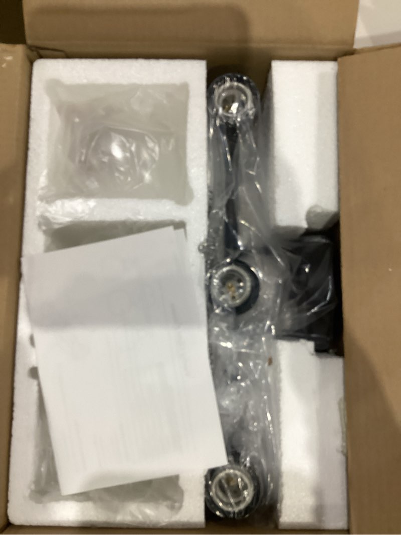 Condition photo showing New/Like New for 2025 Upgrade 3-Light Bathroom Light Fixtures, Black Bathroom Lights Over Mirror with Clear Glass Globe Shade, Vanity Lights for Bathroom Kitchen Living Room Hallway Cabinet Bedroom Porch. Matte Black 3-Light