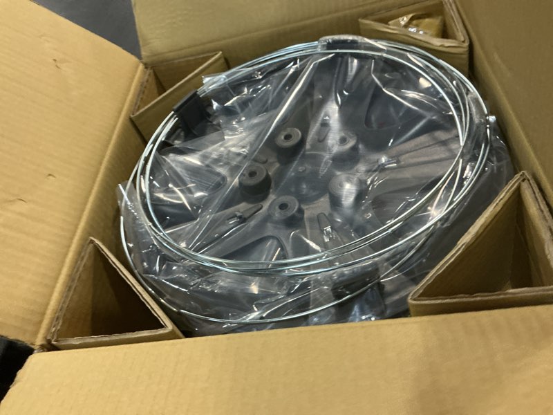 Condition photo showing New/Like New for custom accessories 4-pack 15" sgt-5 wheel covers, replacement hubcaps for cars, trucks, suvs — silver/chrome 15" wheel cover