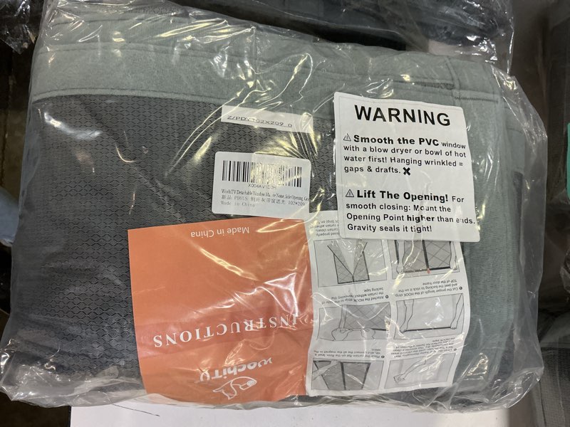 Condition photo showing New/Like New for wochitv detachable window magnetic thermal insulated door curtain fits door size 36" x 80", durable waterproof cloth, polyester fiber filling, weatherproof, windproof, reduce noise, side opening, gray fits door size 36" x 80" gray-vp