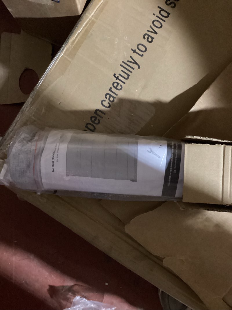Condition photo showing New/Like New for lazblinds no drill roman shades for windows, cordless blackout window shades with uv protection, polyester fabric for bedroom & living room, 22" w x 64" h, grey blackout - faux linen - grey 22"w x 64"h