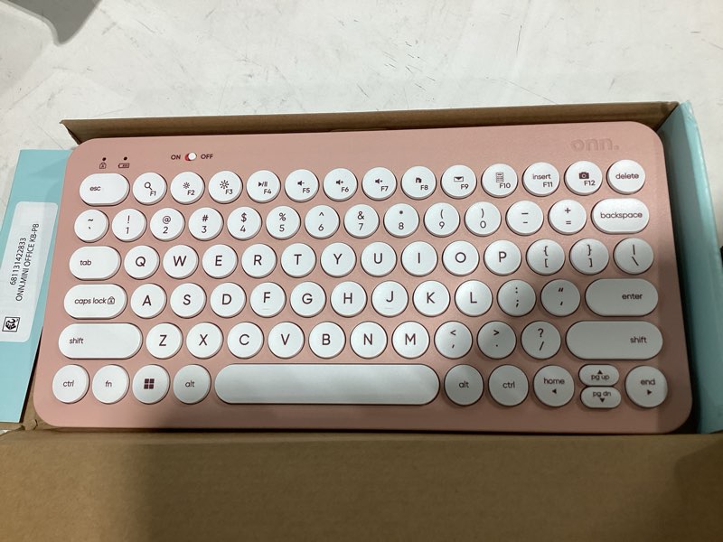Condition photo showing Good Condition for onn mini wireless office keyboard with usb receiver, pearl blush pink