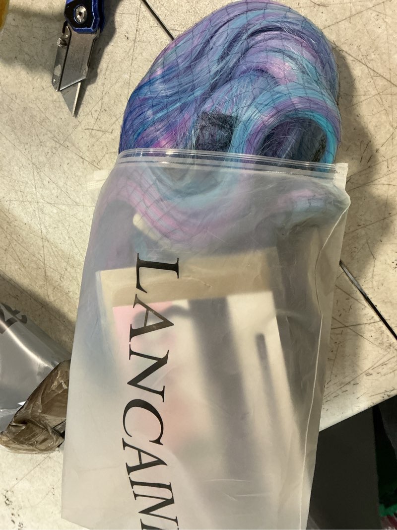 Condition photo showing New/Like New for colourful short bob wigs with bangs for women loose wavy wig curly wavy shoulder length bob synthetic cosplay wig for girl colorful costume wigs (colourful-1)