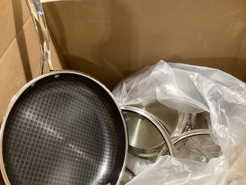 Condition photo showing As Is for Cuisinart FusionPlus Nonstick Stainless Steel Cookware Set, 4-Piece Skillet Cooking Set with PFAS-Free PURELYSEAR Ceramic Non Stick Technology, Scratch Proof, Cool Grip Handles, Dishwasher Safe