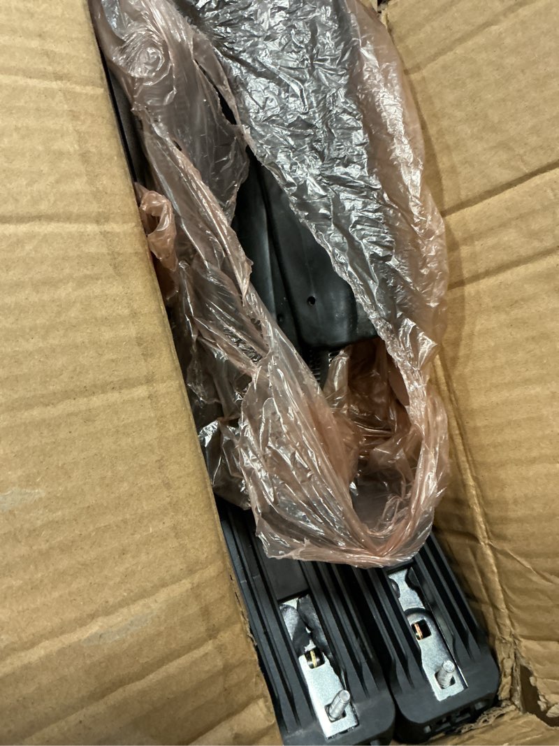 Condition photo showing Good Condition for 43inch universal car roof rack, anti-theft lock, aluminum rack cross bars, adjustable window frame for bike kayak cargo luggage, 42.91-44.88 inch distance between rain grooves, 165lbs load 43"