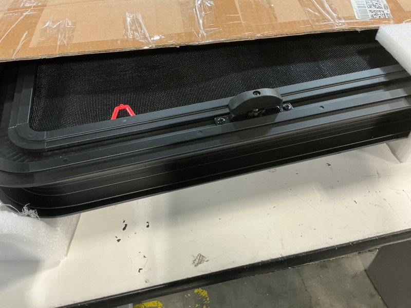 Condition photo showing Good Condition for frameless rv window, 24" w x 15" h tinted rv window with net screen and trim ring, suitable for 1-1/2" or 1-7/8" walls, dot approved 24x15in