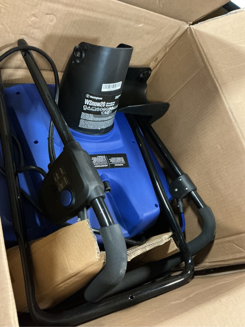 Condition photo showing As Is for Westinghouse WSnow20 Corded Snow Blower 20 Inch, Steel Auger, Dual LED Lights, 1800 Watt Motor, Electric Snow Blower with 25ft Throwing Distance, Plows 680lbs/min, Adjustable Chute