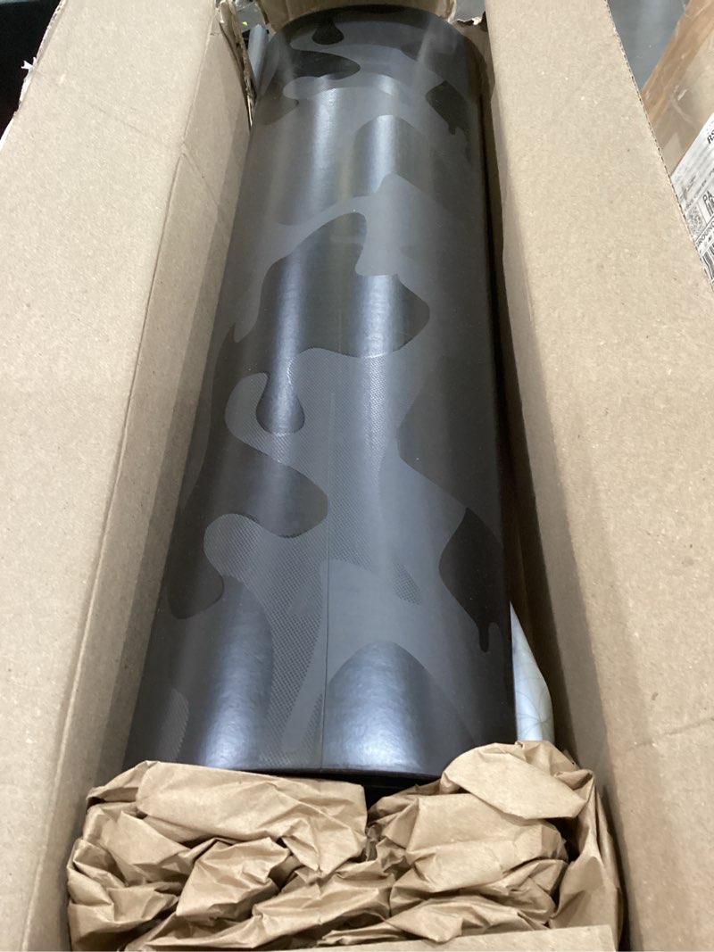 Condition photo showing As Is for gaiam dry-grip yoga mat - 5mm thick non-slip exercise & fitness mat for standard or hot yoga, pilates and floor workouts - cushioned support, non-slip coat - 68 x 24 inches camo