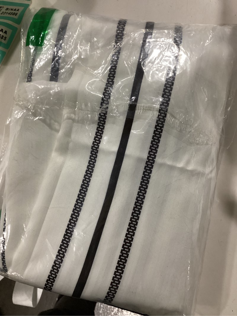 Condition photo showing New/Like New for jinchan Extra Long Shower Curtain 78 Inch Length Black and White Modern Farmhouse Striped Waterproof Fabric Shower Curtains for Bathroom with 12 Hooks Machine Washable 70x78 Inches 70"W x 78"L (Pack of 1) A2. Striped Black