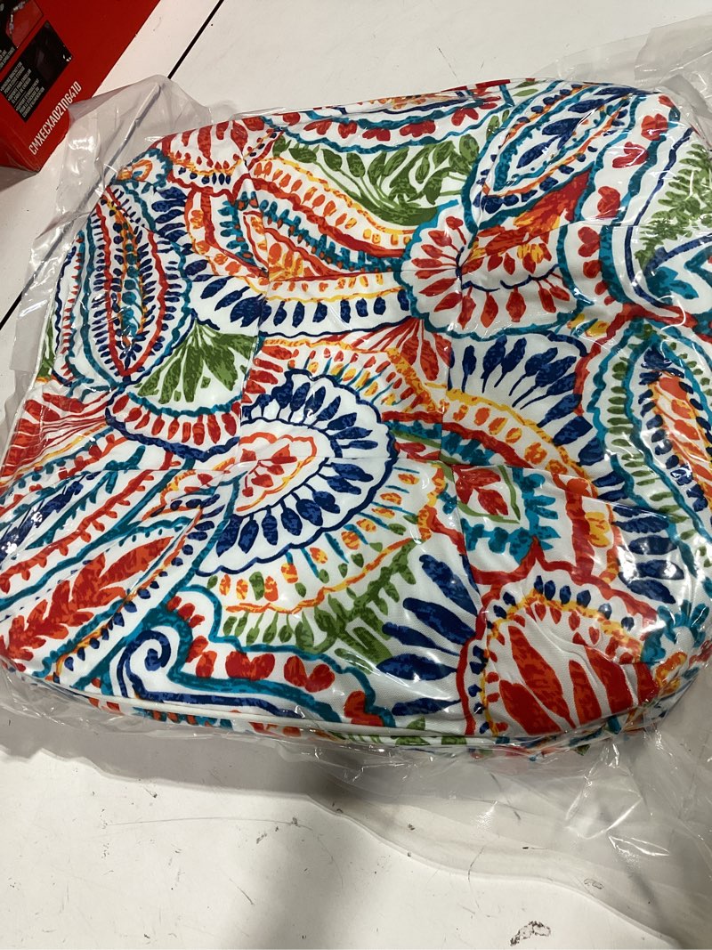 Condition photo showing Good Condition for jmgbird outdoor chair cushion set of 2 patio cushions 19x19 with ties outdoor cushions for patio furniture paisley patten