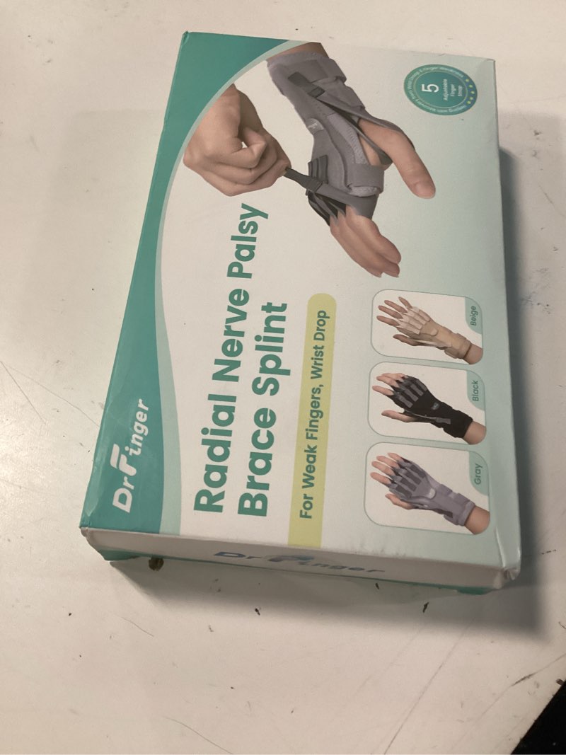 Condition photo showing New/Like New for radial nerve palsy splint brace for wrist drop, 5 fingers extension, stroke patient recovery, finger limp, crutch palsy, mcp arthroplasty, for both left and right hand - black