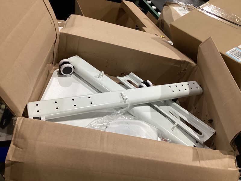 Condition photo showing item condition for AX WABER Mobile TV Stand for 27 to 65 Inch TVs,Portable Rolling TV Cart on Wheels, Tall Universal Floor Stands with Swivel Mount, Height Adjustable Sleeking Standing Mount Fit Corner, Bedroom, Outdoor Grain Basic